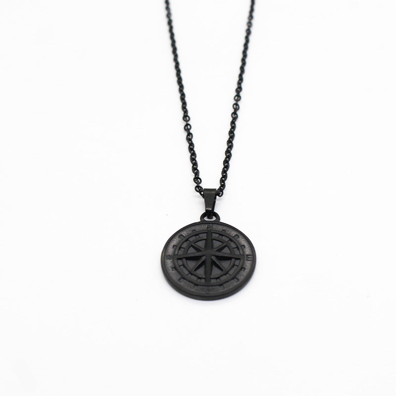 Compass Pendant Necklace men's stainless steel compass pendant necklace, view 10