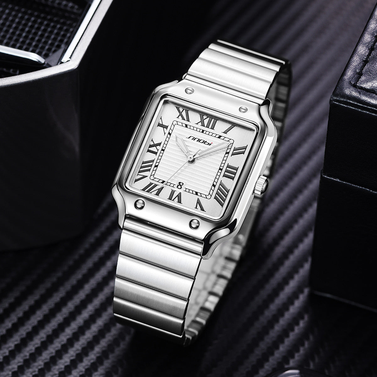 Onyx men's Roman numeral watch, view 3