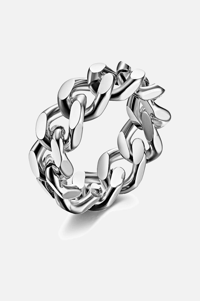 Chain Link Ring men's stainless steel chain link ring, view 3