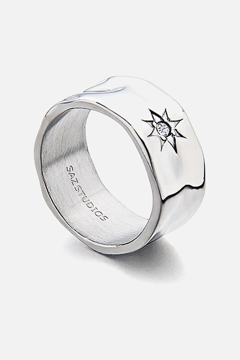 Convex Steel Band men's convex stainless steel ring, view 2