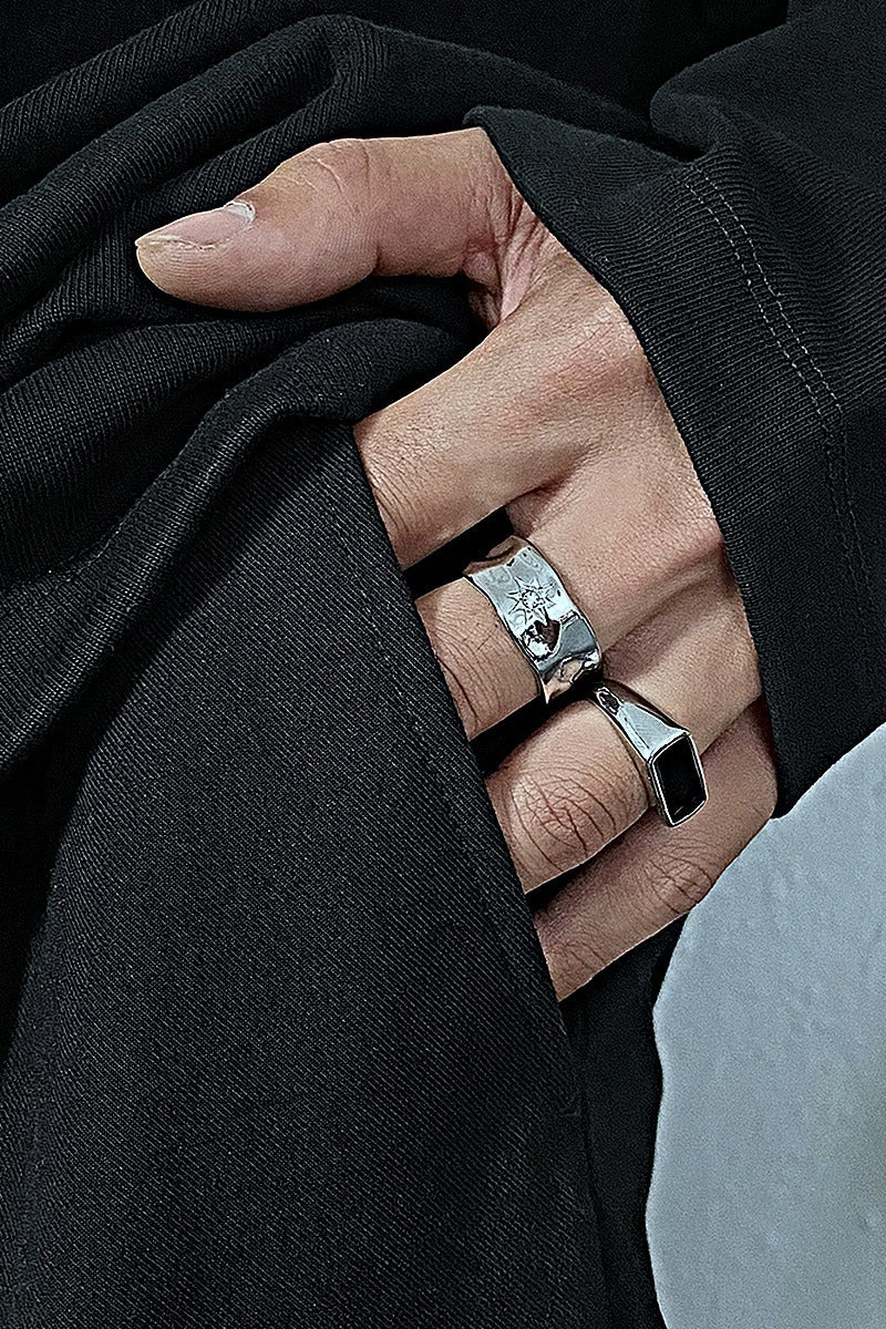 Convex Steel Band men's convex stainless steel ring, view 3