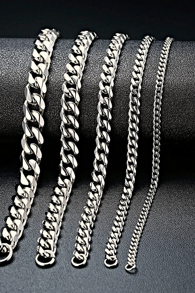 Cuban Link Bracelet men's stainless steel Cuban link bracelet, view 5