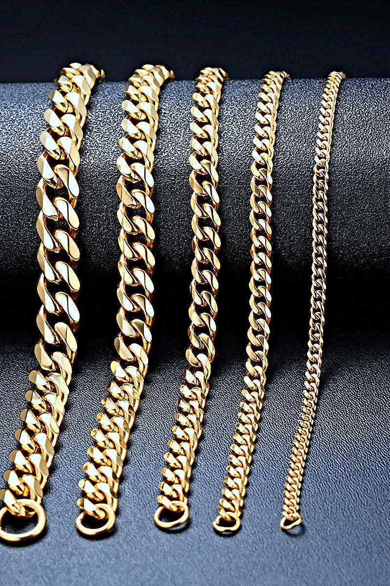 Cuban Link Bracelet men's stainless steel Cuban link bracelet, view 6