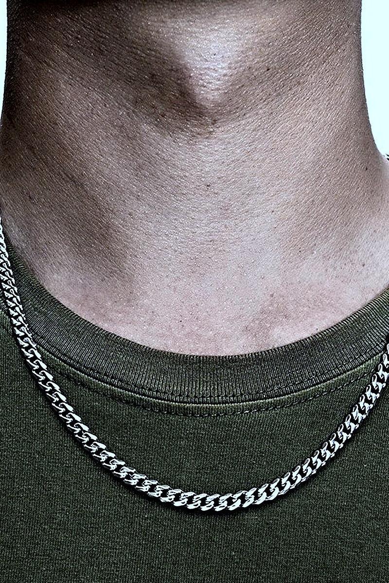 Cube Chain Necklace men's stainless steel cube chain necklace, view 2
