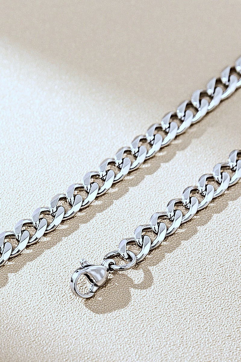 Hexagonal Chain Necklace men's hexagonal link stainless steel necklace, view 2