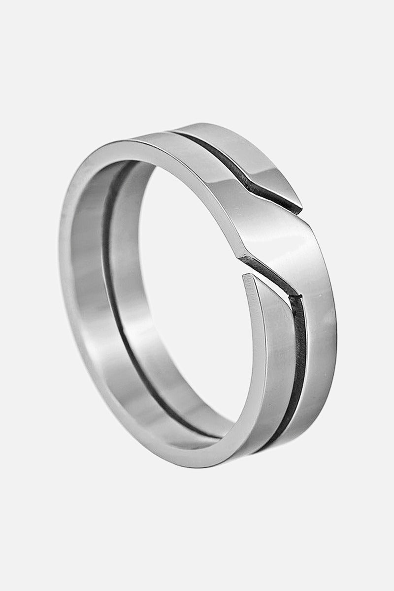 Hollow Band Ring men's hollow stainless steel band ring