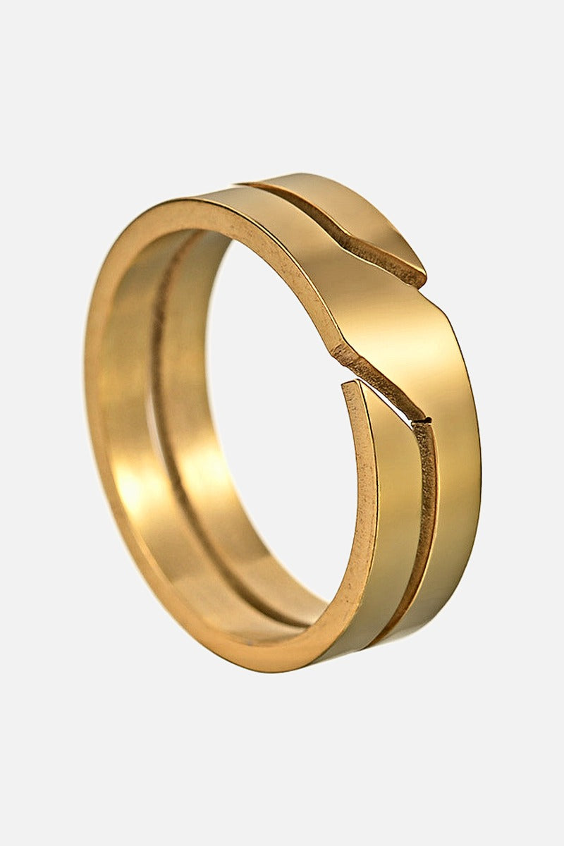 Hollow Band Ring men's hollow stainless steel band ring, view 2