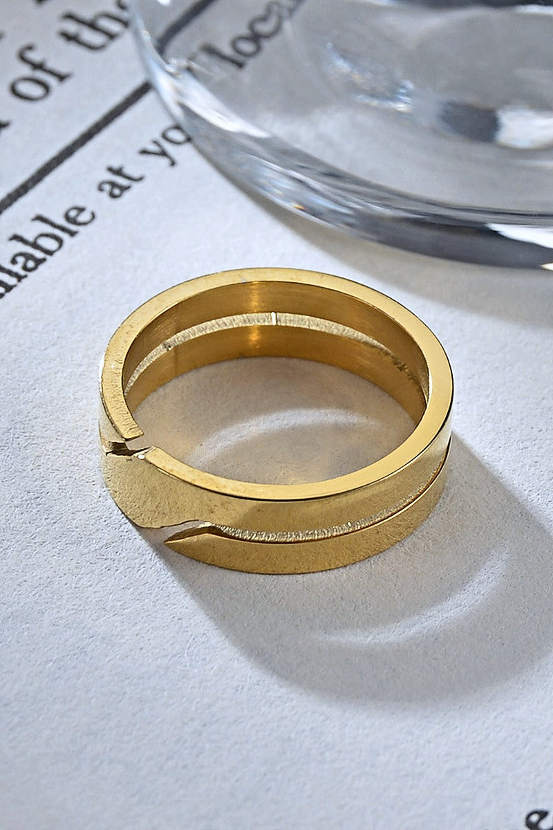 Hollow Band Ring men's hollow stainless steel band ring, view 3