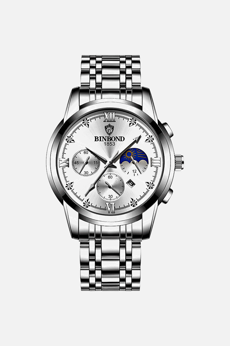 Old Money men's leather strap watch, view 2