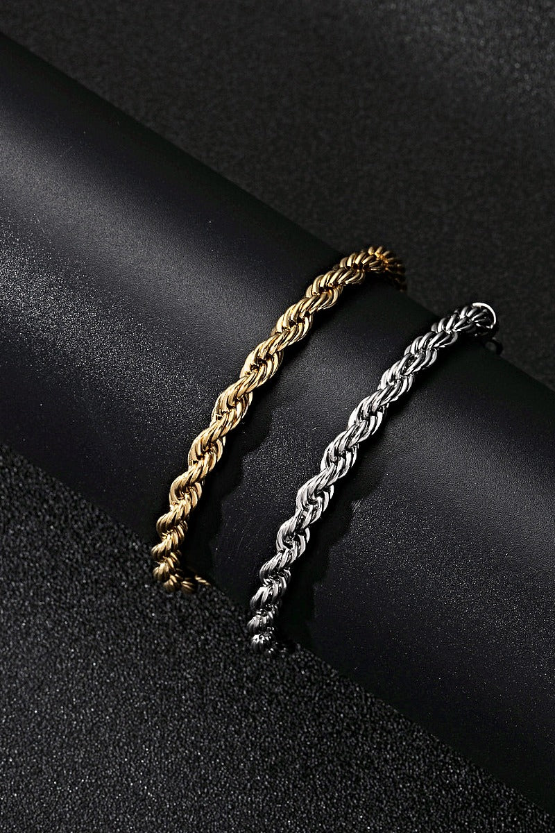 Twisted Rope Bracelet men's twisted rope stainless steel bracelet