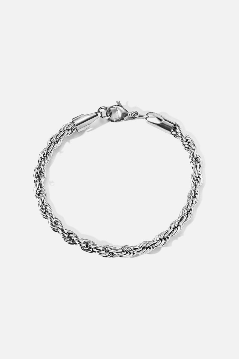 Twisted Rope Bracelet men's twisted rope stainless steel bracelet, view 2