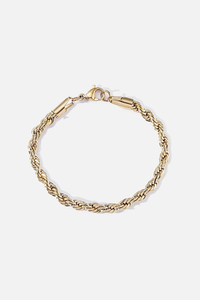 Twisted Rope Bracelet men's twisted rope stainless steel bracelet, view 5