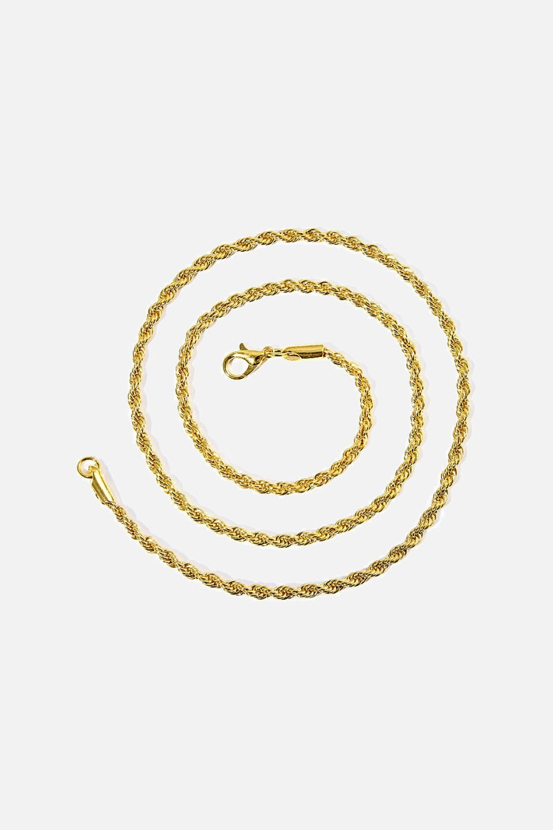Twisted Rope Necklace men's twisted rope chain necklace, view 4